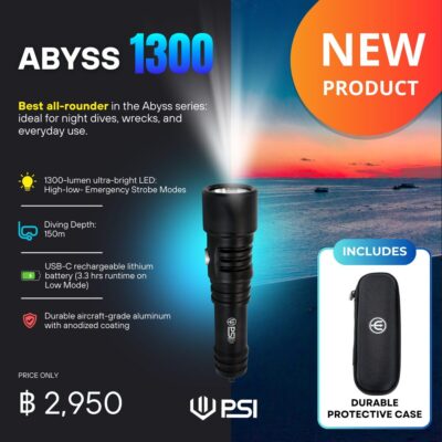 PSI Abyss 1300 Lumens Dive Light